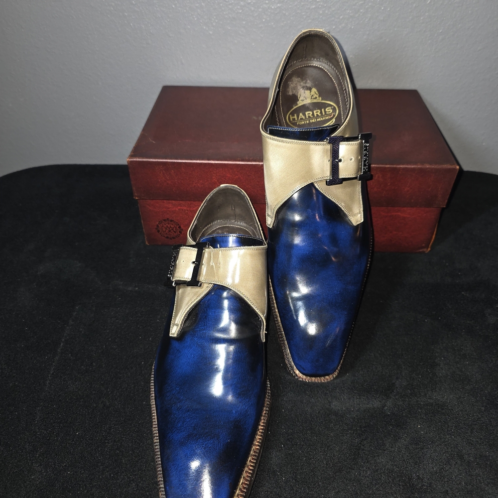 Blue and Tan Men's Oxfords